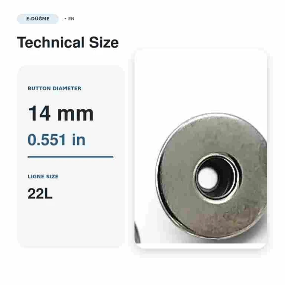 14 mm Delikli Kot Düğmesi Nikel Sabit Çanaklı, 100 Adet/Paket, Dayanıklı Bakır Oksit Kaplama ile Estetik Tasarım