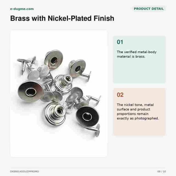 14 mm Perforated Nickel-Plated Brass Jeans Button with Fixed Cup for Trousers and Jackets - Pack of 100