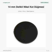 14 mm Delikli Nikel Kot Düğmesi 100 Adet/Paket DK00014DDUZPROMO2