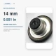 14 mm Delikli Nikel Kot Düğmesi, 100 Adet/Paket, Pirinç Malzeme, Gümüş Renkli Metal Görünümü