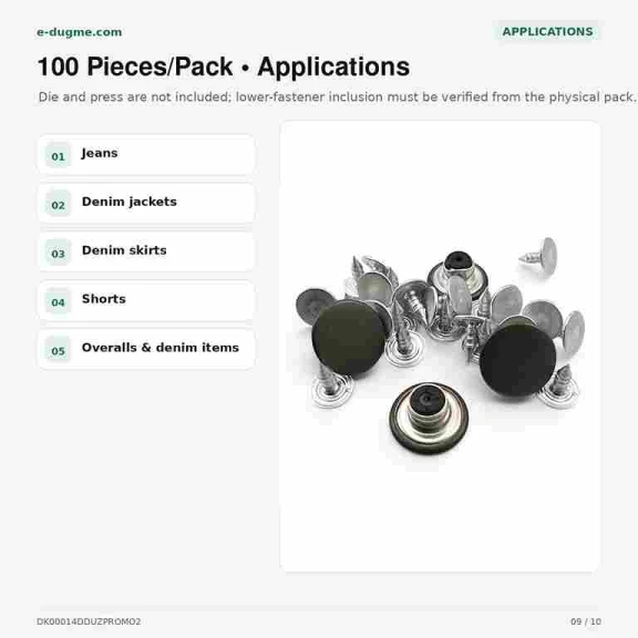 14 mm Delikli Nikel Kot Düğmesi, 100 Adet/Paket, Pirinç Malzeme, Gümüş Renkli Metal Görünümü