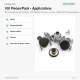 14 mm Delikli Nikel Kot Düğmesi, 100 Adet/Paket, Pirinç Malzeme, Gümüş Renkli Metal Görünümü