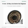 14 mm Kot Düğmesi Line Denim Sarı Oksit Plastik Altlı 100 Adet/Paket DK00014LDNMPPROMO