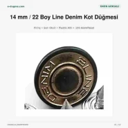 14 mm Kot Düğmesi Line Denim Sarı Oksit Plastik Altlı 100 Adet/Paket DK00014LDNMPPROMO