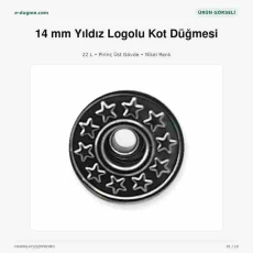 14 mm / 22 L Yıldız Logolu Pirinç Kot Düğmesi Nikel 75 Adet/Paket DK00014YLDZPPROMO