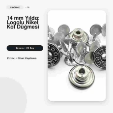 14 mm / 0.551 in 22 L Star Logo Brass Jeans Button Nickel Color Pack of 75 DK00014YLDZPPROMO
