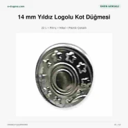 14 mm / 22 L Yıldız Logolu Pirinç Kot Düğmesi Nikel Plastik Çanaklı 75 Adet/Paket DK00014YLDZPPROMO2
