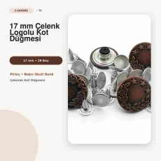 17 mm / 0.67 in Wreath Logo Jeans Button, Copper Oxide Finish, 100 pcs/Pack DK00017CLNKPROMO