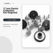 17 mm / 0.669 in 28 L Denim Collection Logo Aluminum Jeans Button Tin Oxide Fixed Cup 100 Pieces/Pack DK00017DNMCLLPROMO