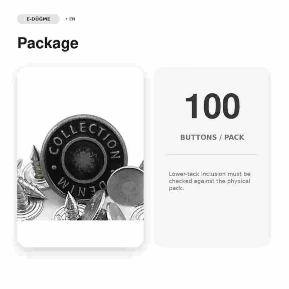 17 mm Denim Collection Logo Aluminum Jeans Button with Tin Oxide Finish - Pack of 100