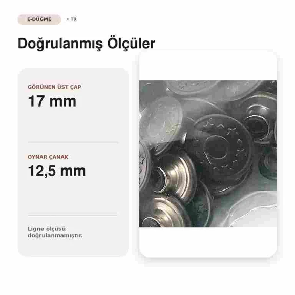 17 mm Yıldız Logolu Bakır Oksit Kot Düğmesi, 100 Adet/Paket - Jean pantolonlar ve çanta detayları için ideal