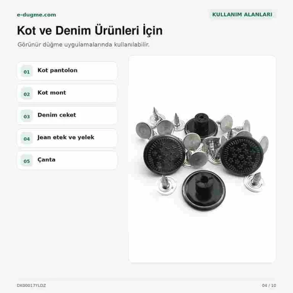 17 mm Kot Düğmesi Yıldızlı Logo Plastik Çanaklı, 100 Adet/Paket, Dayanıklı Bakır Oksit Kaplama ile Jean, Kot ve Çanta