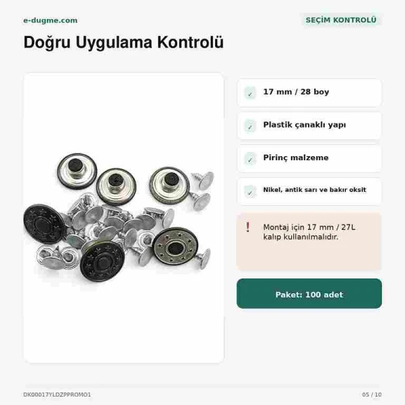 17 mm yıldızlı logo kot düğmesi, çakmalı pantolon düğmesi, denim ürünleri için ideal aksesuar