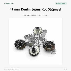 17 mm Kot Düğmesi Denim Jeans Plastik Çanaklı 75 Adet/Paket DKM00017DENIMJEANSPROMO