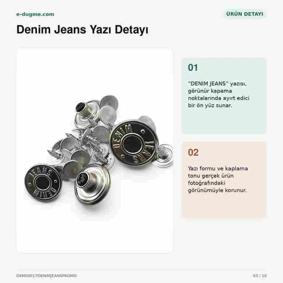 17 mm Kot Düğmesi Denim Jeans Plastik Çanaklı, 75 Adet/Paket, Yıldızlı Logo ile Denim Ürünler için Uygun