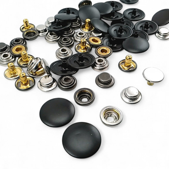 15 mm Kapaklı İtalyan Stil Bombeli Mont Çıtçıt Düğme - Çıt Çıt Deluxe Serisi 1200 (500 Adet / Paket) DLX001200PROMO