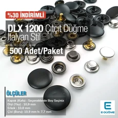15 mm Kapaklı İtalyan Stil Bombeli Mont Çıtçıt Düğme - Çıt Çıt Deluxe Serisi 1200 (500 Adet / Paket) DLX001200PROMO
