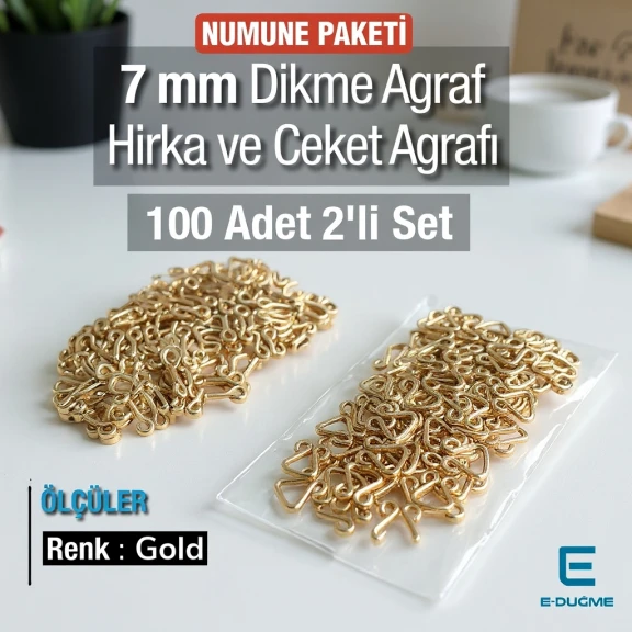 Agraf 7,5 mm Metal Zamak Promo Paket 200 Adet E 1762PROMO