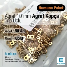 Agraf Kopça 10 mm 50 Adet Top Uçlu Numune Paketi E 1879 PROMO
