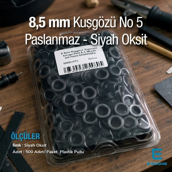 5 Nolu Kuşgözü Siyah Oksit Paslanmaz 8,5 mm 500 Ad/Paket ER0005PPKSO