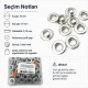 No 24 Kuşgözü Gümüş Nikel Paslanmaz Çelik İç Çap 10 mm 250 Adet/Paket ER0024PPK, tekstil ve çanta projeleri için ideal çözüm