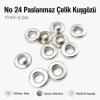 No 24 Kuşgözü Gümüş Nikel Paslanmaz Çelik İç Çap 10 mm 250 Adet/Paket ER0024PPK
