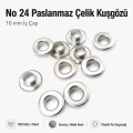 No 24 Kuşgözü Gümüş Nikel Paslanmaz Çelik İç Çap 10 mm 250 Adet/Paket ER0024PPK
