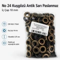No 24 Kuşgözü Antik Sarı Paslanmaz İç Çap 10 mm 250 Adet/Paket ER0024PPKAS