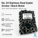 No 24 Kuşgözü Füme Siyah Nikel Paslanmaz 10 mm İç Çap 250 Adet/Paket, çanta ve ayakkabı üretiminde güvenilir kordon geçişi