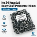 No 24 Kuşgözü Eskitme Gümüş Paslanmaz İç Çap 10 mm 250 Adet/Paket ER0024PPKKO