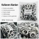 12 mm Stainless Metal Eyelet with Washer for Bags and Apparel, 100 pcs Pack