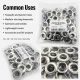12 mm Stainless Metal Eyelet with Washer for Bags and Apparel, 100 pcs Pack