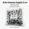 26 No Paslanmaz Kuşgözü Metal Pullu 12 mm İç Çap 100 Adet/Paket ER0026P100