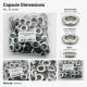 12 mm Stainless Metal Eyelet with Washer for Bags and Apparel, 100 pcs Pack