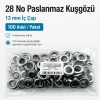28 No Paslanmaz Kuşgözü 13 mm İç Çap 100 Adet/Paket ER0028PPK