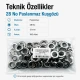 28 No Paslanmaz Kuşgözü 13 mm İç Çap 100 Adet/Paket, çanta, kemer ve afiş üretimi için ideal, yüksek paslanma direncine