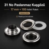 31 Numara Paslanmaz Kuşgözü 17 mm - Branda, Tente ve Afiş İçin 100 Ad / Paket ER0031PPK