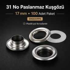Eyelet 11/16" Stainless 17 mm 100 Ad / Pack ER0031PPK