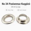 Kuşgözü No 34 Paslanmaz 28 mm Plastik Pul Seçenekli 50 Adet Paket ER0034PPK