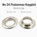Kuşgözü No 34 Paslanmaz 28 mm Plastik Pul Seçenekli 50 Adet Paket ER0034PPK