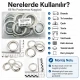 66 No Paslanmaz Kuşgözü Metal Pullu 25 Adet Paket - Endüstriyel Tekstil Çözümleri için Dayanıklı ve Uzun Ömürlü Bağlantı