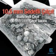 Buzlu Sedefli Klikıt Çıtçıt 10,5 mm Paslanmaz 100 Ad/Paket ERBCLK0008BBSD
