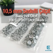 Buzlu Sedefli Klikıt Çıtçıt  10,5 mm  Paslanmaz 100 Ad/Paket ERBCLK0008BBSD