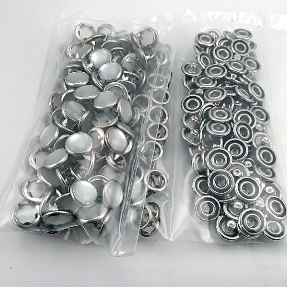 Frosted Pearlescent Snap Fastener 10.5 mm Stainless Steel 100 Pieces/Pack ERBCLK0008BBSD