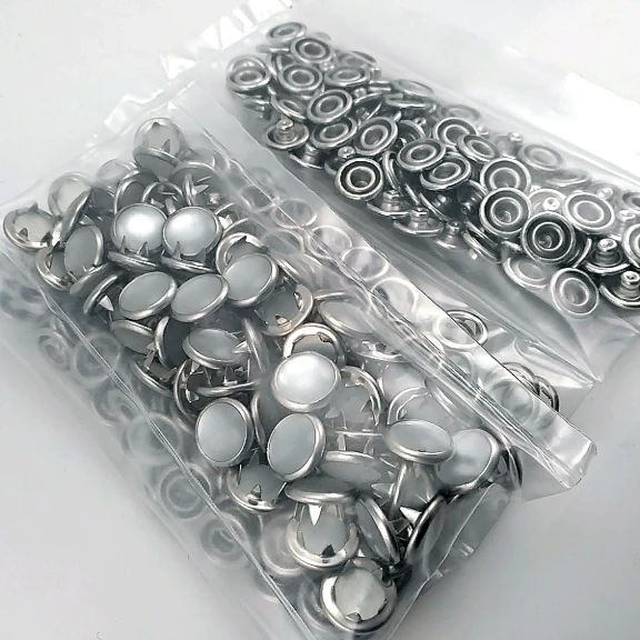Frosted Pearlescent Snap Fastener 10.5 mm Stainless Steel 100 Pieces/Pack ERBCLK0008BBSD