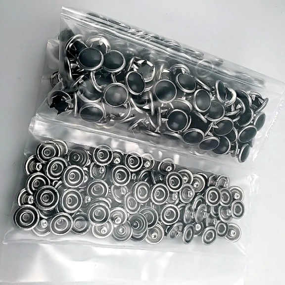Pearlescent Prong Snap Fasteners Black with Pearl 10.5 mm- 0,41" Stainless 100 Pieces/Pack ERBCLK0008SSD