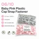 12,5 mm 54 Sistem Açık Pudra Plastik Kapaklı Bebe Pembe Çıtçıt 100 Takım ERC00125PLBPembe