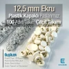12,5 mm Çıtçıt Takımı Ekru Plastik Kapaklı - Gümüş 3 Alt Parça 100 adet/pkt ERC00125PLEcru
