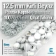 12,5 mm Çıtçıt Takımı Kirli Beyaz Plastik Kapaklı - Gümüş 3 Alt Parça 100 adet/pkt ERC00125PLKBeyaz