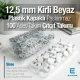 12,5 mm Çıtçıt Takımı Kirli Beyaz Plastik Kapaklı - Gümüş 3 Alt Parça 100 adet/pkt ERC00125PLKBeyaz